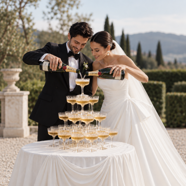 Poháre na champagne tower – prenájom | AMORIA